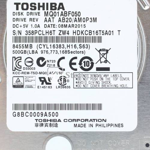 Toshiba MQ01ABF050 2.5" Hard Disk HDD 5400 RPM 500 GB - Hard Drives